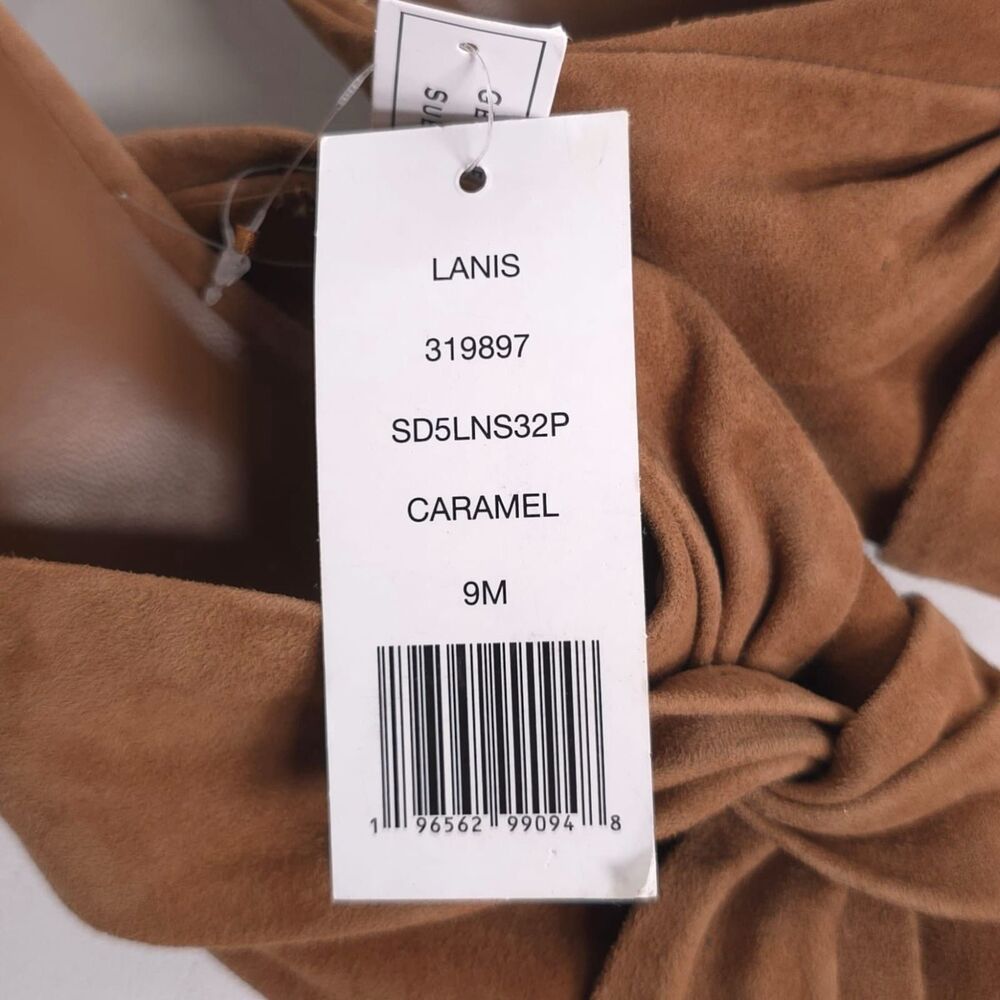Splendid New Lanis GENUINE SUEDE LEATHER Mules 9 M Caramel Knot Heeled Pointed - Picture 2 of 15